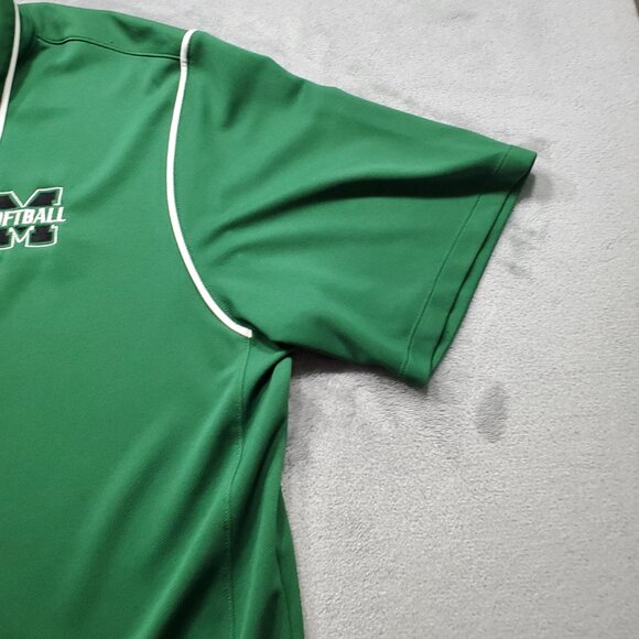 Nike Dri-Fit Performance Polo Marshall Softball Logo Green Shirt Men Sz XL - Picture 6 of 12
